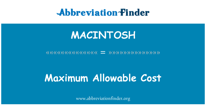 MACINTOSH: Maximální přípustné náklady