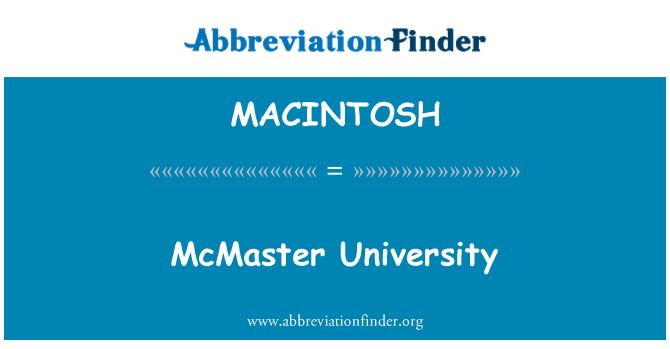 MACINTOSH: McMaster University