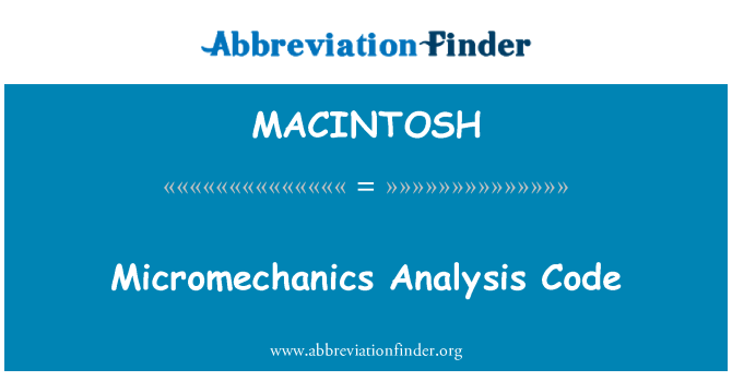 MACINTOSH: Micromechanics analizo kode