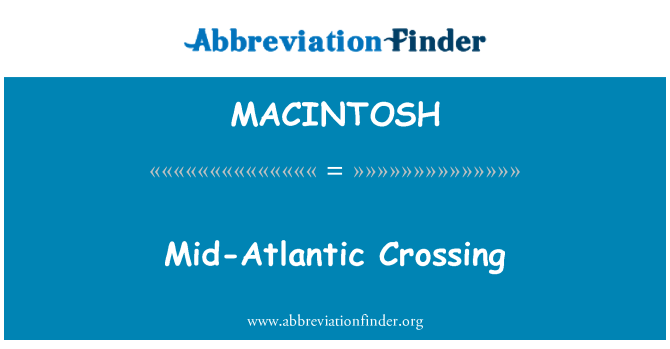 MACINTOSH: Střední Atlantik přejezd