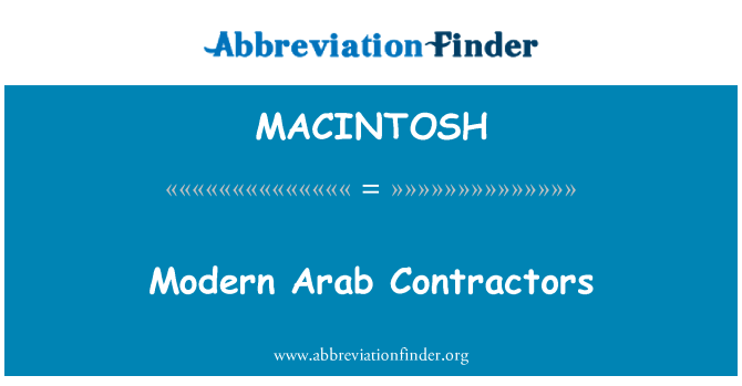 MACINTOSH: Moderní arabské dodavatelé