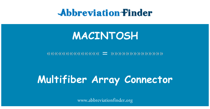 MACINTOSH: Multifiber Array priključek