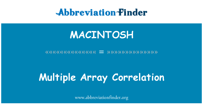 MACINTOSH: Vícenásobná korelace Array