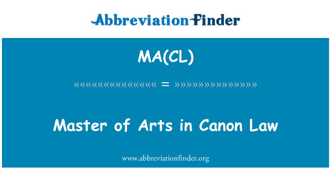 MA(CL): Master of Arts i kirkerett