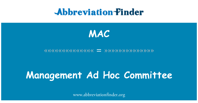MAC: Yönetimi Ad Hoc Komitesi
