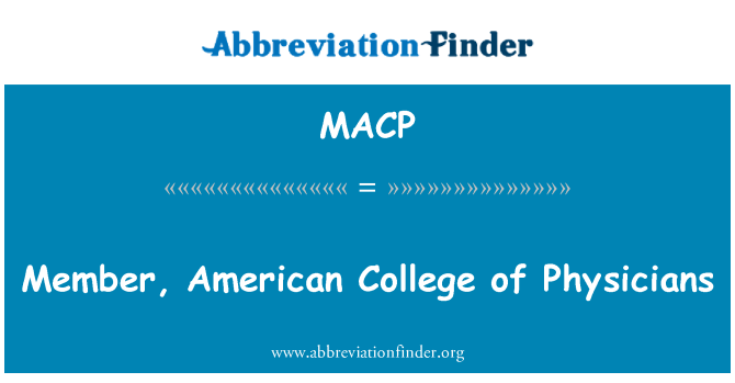 MACP: Μέλος, American College of Physicians