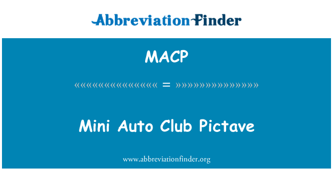 MACP: Mini Auto Club Pictave