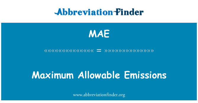 MAE: Maksymalne dopuszczalne emisji