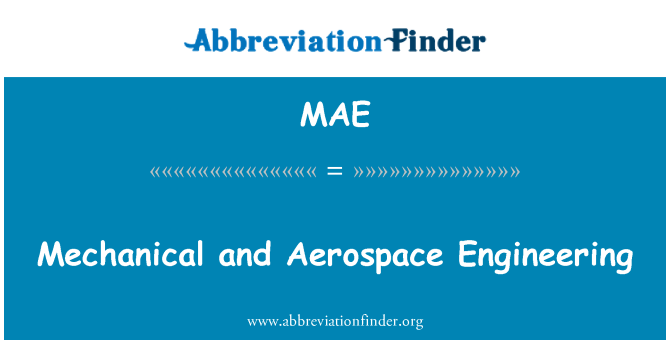 MAE: الهندسة الميكانيكية والفضاء الجوي