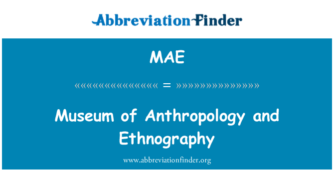 MAE: Mize antropoloji Et Ethnologie