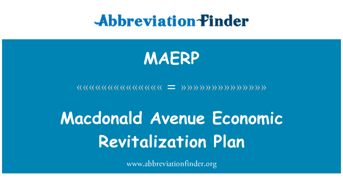 MAERP: Plan ekonomik Revitalisation avni Macdonald