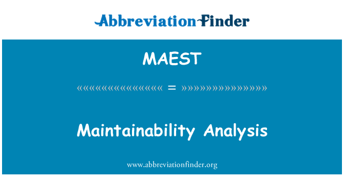 MAEST: Vedligeholde analyse