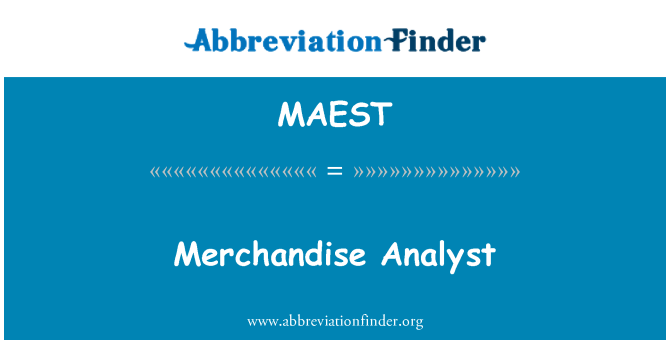 MAEST: Tovar analytik