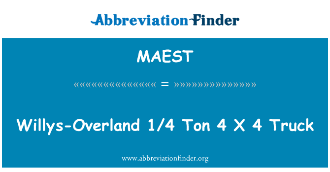 MAEST: Willys-Overland 1/4 Ton 4 X 4 lastbil