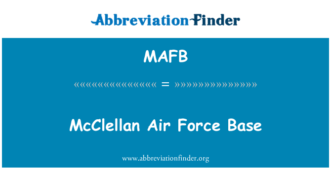 MAFB: マクレラン空軍基地