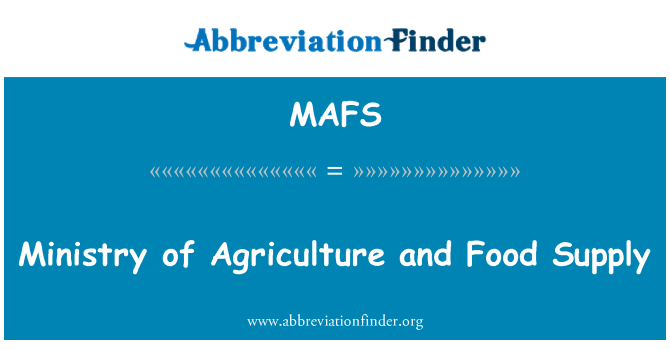 MAFS: Ministeriet för jordbruk och livsmedel