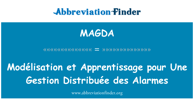 MAGDA: Modélisation et Apprentissage pour Une Gestion Distribuée des Alarmes