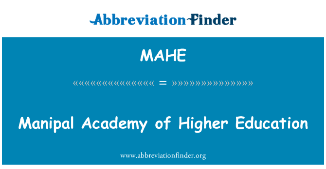 MAHE: Académie Manipal d'enseignement supérieur