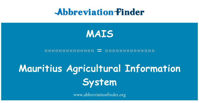 MAIS: Mauritius landwirtschaftliche Informationssystem