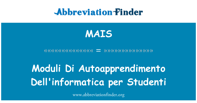 MAIS: Moduli ди Autoapprendimento Dell'informatica на Studenti