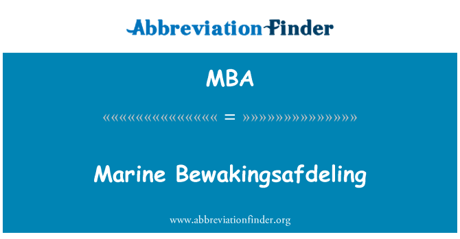 MBA: 해양 Bewakingsafdeling