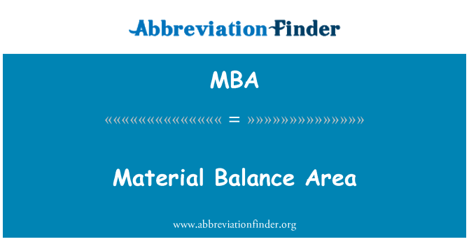 MBA: 物质平衡区