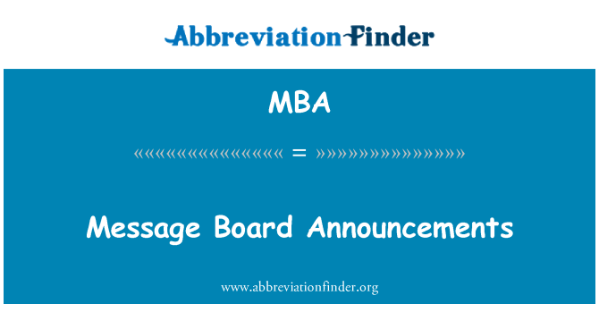 MBA: Message Board annunci