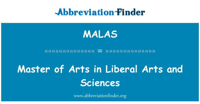 MALAS: Master of Arts içinde Liberal sanat ve bilim