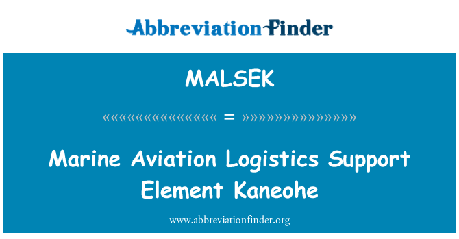 MALSEK: Morskih letalstva logistične podpore Element Kaneohe