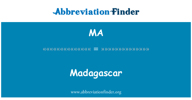 MA: 马达加斯加
