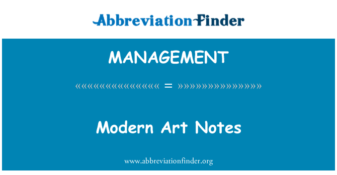 MANAGEMENT: Note di arte moderna