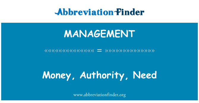 MANAGEMENT: Ħtieġa ta ' flus, l-awtorità,