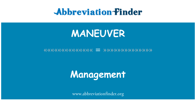 MANEUVER: Beheer