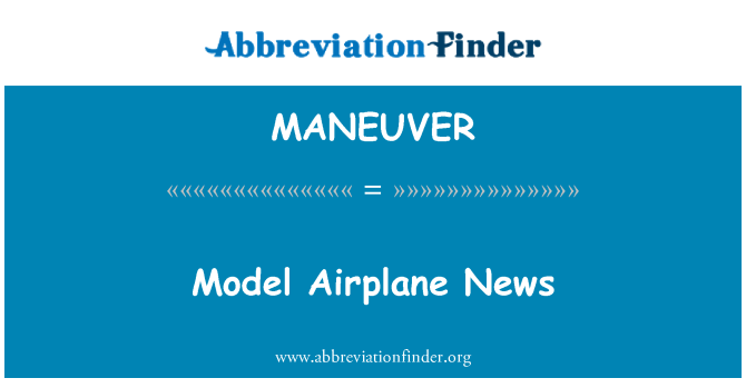 MANEUVER: モデル飛行機ニュース