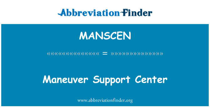 MANSCEN: Centrum podpory manévr