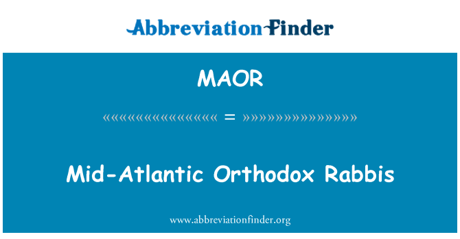 MAOR: मध्य-अटलांटिक रूढ़िवादी Rabbis