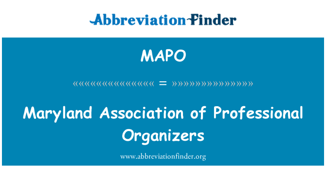 MAPO: Maryland Association of Professional Organizers