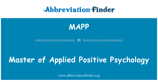 MAPP: Master of Applied Positive Psychology