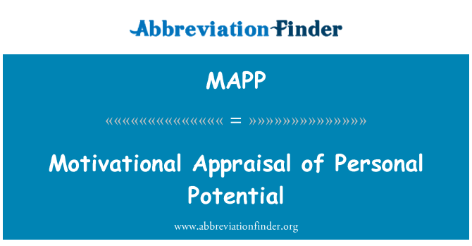 MAPP: Motivational Appraisal of Personal Potential