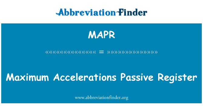 MAPR: 最大加速度被動登記冊