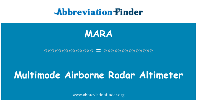 MARA: Altimeter tar-Radar multimode fl-ajru