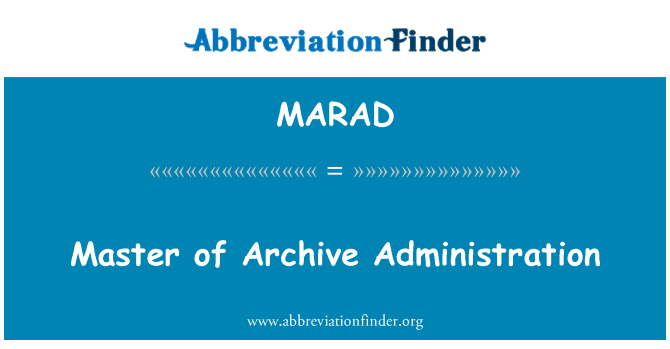 MARAD: Master of Arkiv Administration