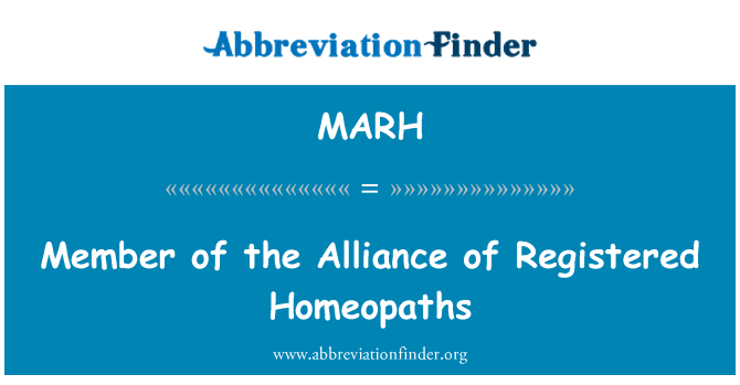 MARH: Member of the Alliance of Registered Homeopaths
