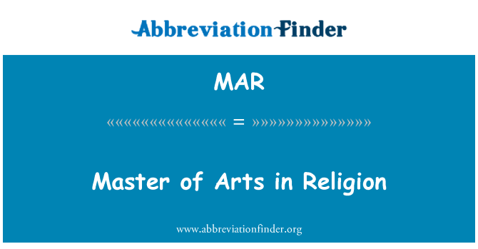 MAR: Master of Arts in religie