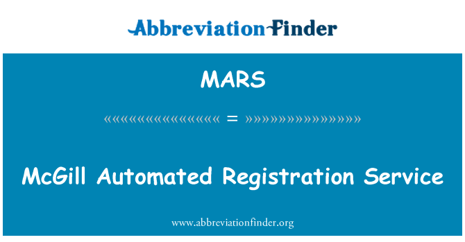 MARS: McGill avtomatska registracija storitev