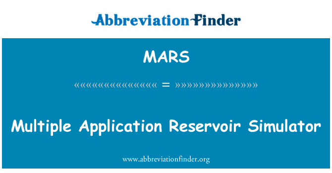 MARS: Flere ansøgning Reservoir Simulator