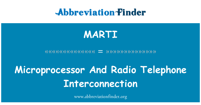 MARTI: Microprocessor And Radio Telephone Interconnection