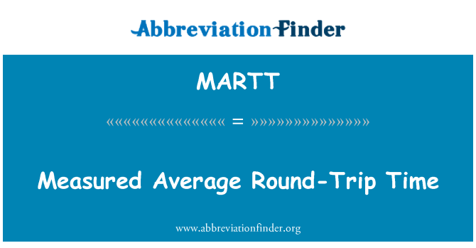 MARTT: Gemeten gemiddelde Round-Trip tijd