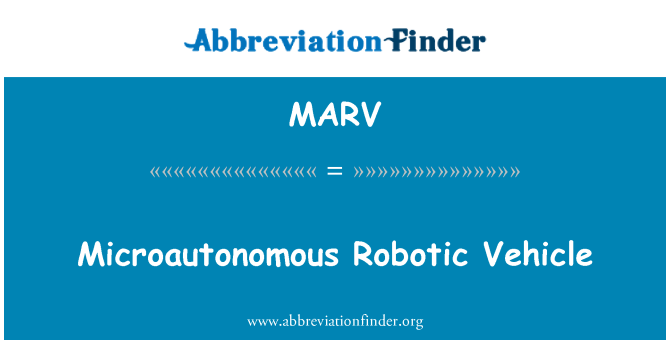 MARV: Microautonomous Robotic Vehicle