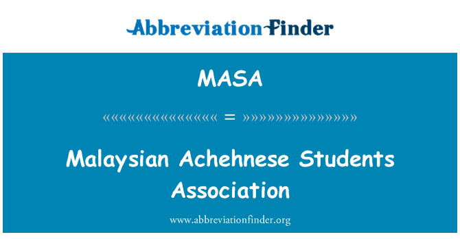 MASA: 马来西亚 Achehnese 学生协会